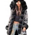 Faux Fur Hooded Camouflage Long Sleeve Overcoat