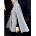 Faux Fur Collar Hidden Button Sleeveless Cape