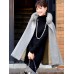 Faux Fur Collar Hidden Button Sleeveless Cape