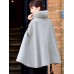 Faux Fur Collar Hidden Button Sleeveless Cape