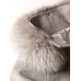 Faux Fur Collar Hidden Button Sleeveless Cape