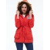 Patchwork Hooded Flocking Lace-Up Zipper Overcoat