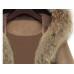 Faux Fur Hem Hooded Thick Cape