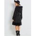 Horn Button Faux Fur Patchwork Overcoat