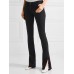 Plain Slit Skinny Button Women's Jeans