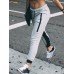 Color Block Blouson Loose Women's Casual Pants