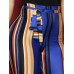 Lace-Up Stripe High Waist Women's Leggings