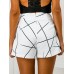 Asymmetric Lines Print Women's Shorts