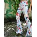 Floral Print Skinny Women's Bellbottom