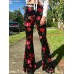 Floral Print Skinny Women's Bellbottom