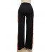 Button Side Stripe Loose Women's Casual Pants