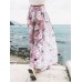 Floral Print Slit Women's Casual Pants