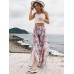 Floral Print Slit Women's Casual Pants