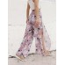 Floral Print Slit Women's Casual Pants