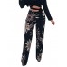 Floor Length Random Print Women's Casual Pants