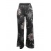 Floor Length Random Print Women's Casual Pants