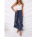 Falbala Stripe Wide Legs Women's Casual Pants