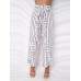 Falbala Stripe Wide Legs Women's Casual Pants