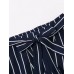 Falbala Stripe Wide Legs Women's Casual Pants