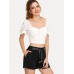 Ribbon Detail Plain Pocket Women's Shorts