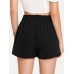 Ribbon Detail Plain Pocket Women's Shorts