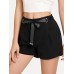 Ribbon Detail Plain Pocket Women's Shorts