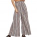 Wide Legs Stripe Bandage Women's Casual Pants