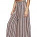 Wide Legs Stripe Bandage Women's Casual Pants