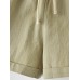 Loose Plain Elastic Third Pants