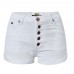 Denim Pure White High Waist Women's Shorts