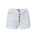 Denim Pure White High Waist Women's Shorts