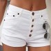 Denim Pure White High Waist Women's Shorts