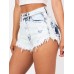 Hole Trimming Slim Women's Shorts