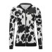 Block Color Black And White Zip Women's Jacket