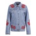 Casual Denim Pocket  Embroidery Women's Jacket