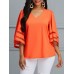 OL Style V-Neck  Pure Color Loose T-Shirt