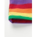 Rainbow Pattern  High Zipper V-Neck T-shirt