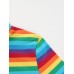 Rainbow Pattern  High Zipper V-Neck T-shirt