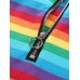 Rainbow Pattern  High Zipper V-Neck T-shirt