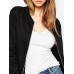 Front Zipper Round Neck Jacket