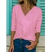 Best Seller V-Neck Slim Pure Color T-shirt