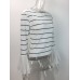 Women's Striped Patchwokr Falbala Sleeve T-shirt