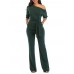 Oblique Shoulder Slim Plain Women's Jumpsuits