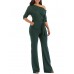 Oblique Shoulder Slim Plain Women's Jumpsuits