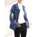 Hole Denim Loose Long Sleeve Women's Jacket