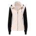 PU Patchwork Hooded Zipper Up Women's Jacket