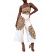 Square Neck Women's Ethnic Style Floral Jumpsuit