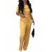 Drawstring Waist Women's Fashion Solid Color Casual Jumpsuit