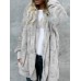 Faux Fur Solid Color Overcoat