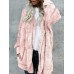 Faux Fur Solid Color Overcoat